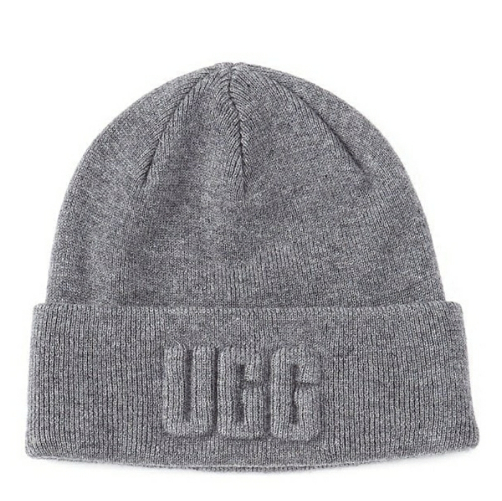 NWT UGG 3D Embossed Logo Beanie - Metal